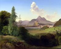 Johann Fischbach (1797-1871), Blick auf Salzburg, Öl auf Holz, um 1850