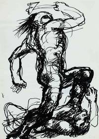 Illustration zu "Lederstrumpf" von James Fenimore Cooper, 1967. Tusche auf Papier, 29,7 x 21 cm