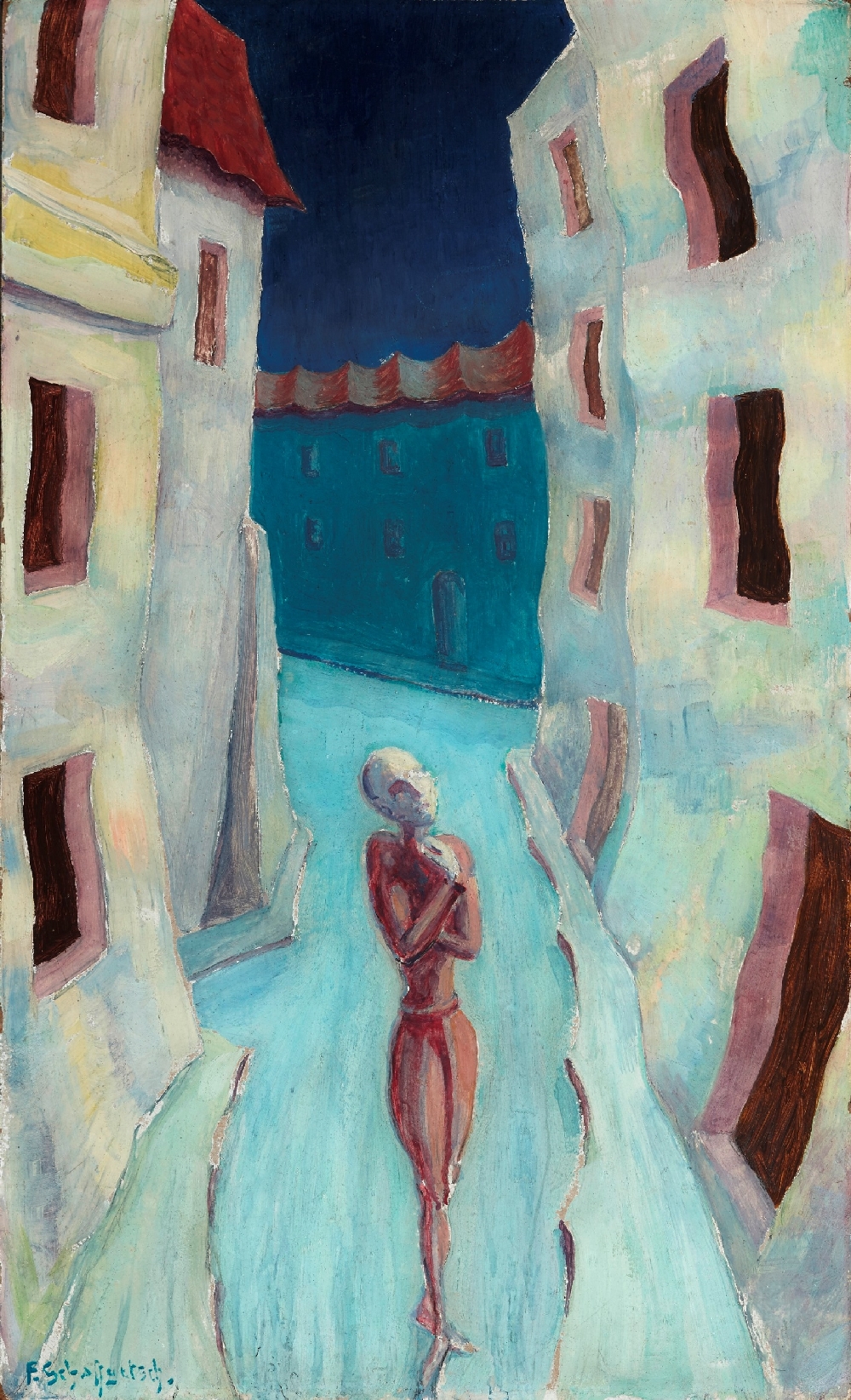 Franz Schaffgotsch, Traumwandler, Öl auf Karton, 1915, © Salzburg Museum