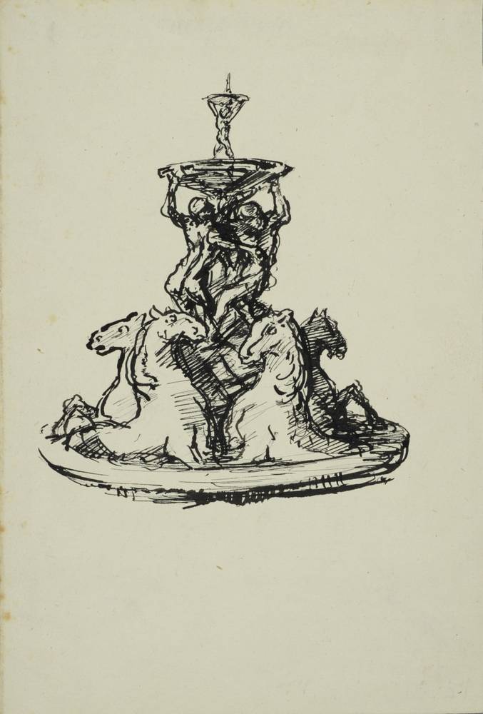 Alfred Kubin (1877–1959), Residenzbrunnen, um 1910, Tusche, Salzburg Museum, © Eberhard Spangenberg, München/Bildrecht Wien, 2019