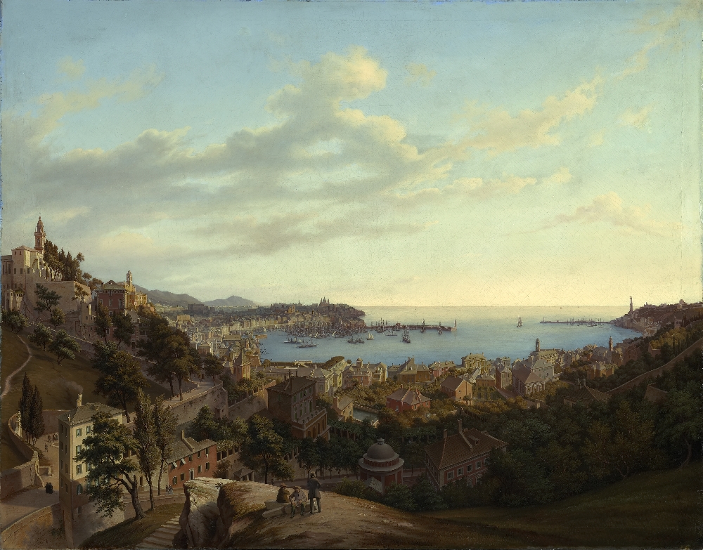 Hubert Sattler, Kosmorama: Genua (Italien), Öl auf Leinwand, Inv.-Nr. 6093-49