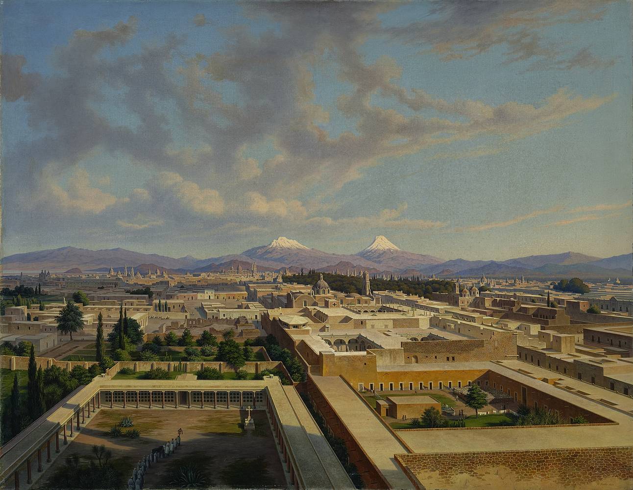Hubert Sattler (1817–1904), Kosmorama: Mexiko-Stadt (Mexiko), 1854, Öl auf Leinwand, © Salzburg Museum