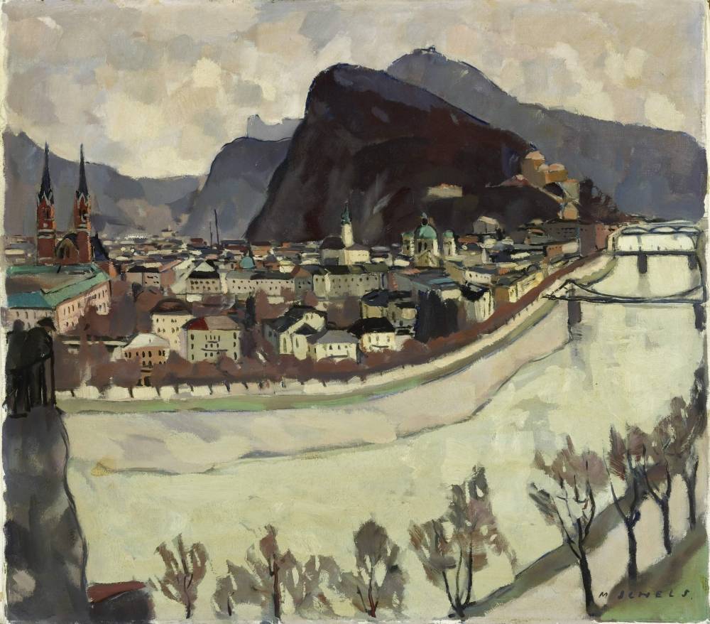 Maximilian Schels (1889–1935),View of Salzburg from Mönchsberg, 1920–1930, Öl auf Leinwand, © Salzburg Museum
