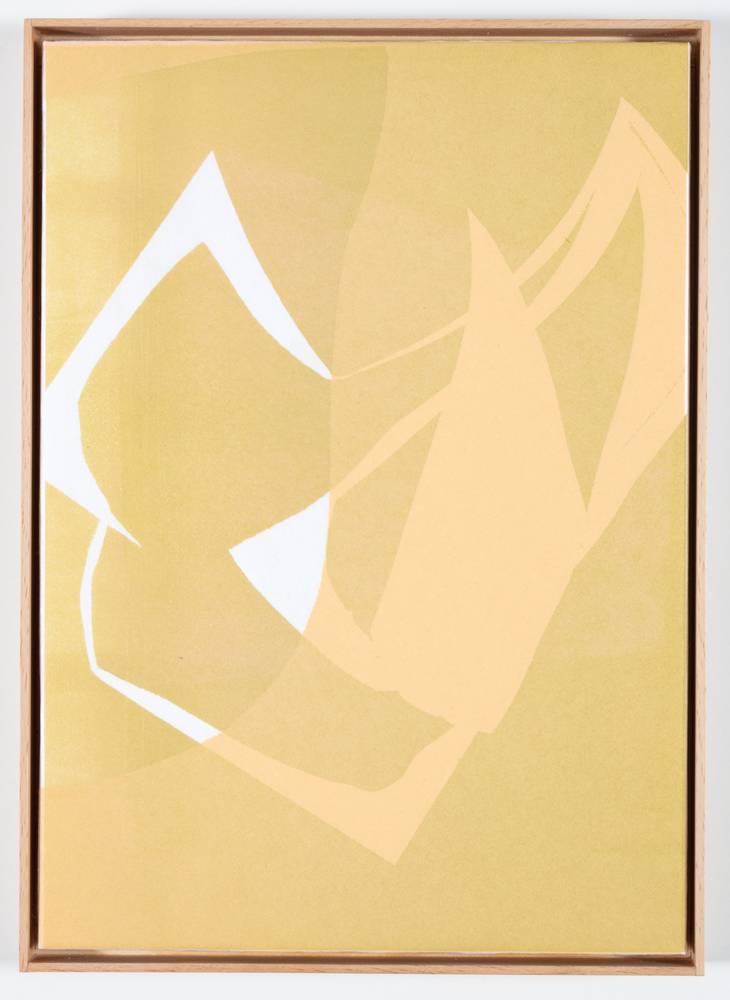 Tina Graf  (*1997), KW 16 und KW 24 aus der Serie „xxx/365“, 2021-22, Schablonen-Linoldruck auf Japanpapier, jeweils 30 x 22,5 cm, InvNr 1074 a-g2023 und InvNr 1075 a-g-2023