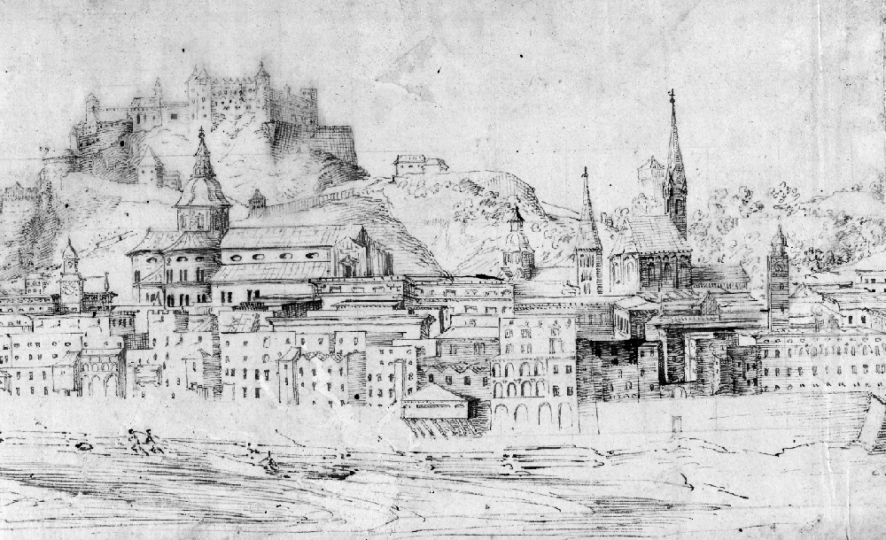 Salzburg from the North (detail), Philipp Harpff, 1643, inv. no. 70-25