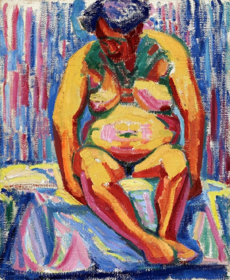 Seated Nude, Helene von Taussig, ca. 1925, oil on jute, inv. no. 1165-88