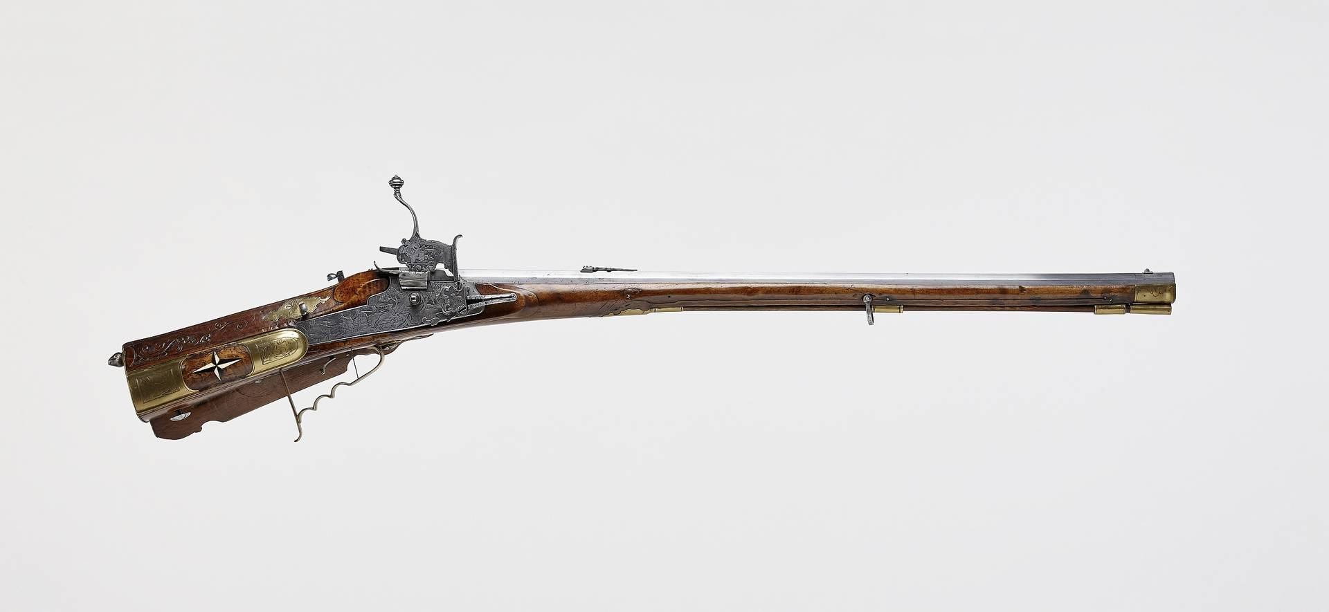 Wheel-lock gun (ornamental hunting gun) of Archbishop Count Johann Ernst Thun, Johann Andreas Neureiter, 1706, inv. no. WA 3253