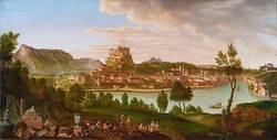 Ansicht von Salzburg vom Bürglstein aus, Johann Michael Sattler (1786–1847), 1823, Öl auf Leinwand, Salzburg Museum, Inv.-Nr. 103-25